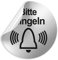 Türschilder24 Folienschild Schild - D = 100 mm PVC Silber - Robuste Kratzfeste Folie - UV beständig - Perfekt für Glastüren und alle glatten Flächen (Bitte klingeln)
