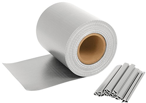 Bande brise-vue pour panneaux grillagés doubles 450 g/m², protection vent avec protection UV, avec clips de fixation 70 m x 19 cm gris