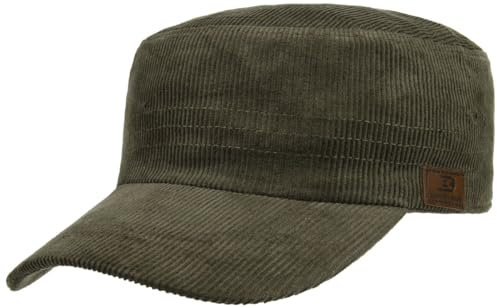 CapUniverse Cord Army Cap Militärmütze Damen Herren Baumwolle Sommer Winter Schirmkappe Oliv One Size