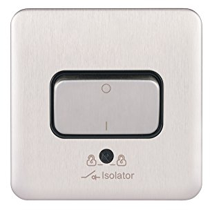 Schneider Electric GGBL1013BSS Lisse Screwless Deco 10A 3P Isolator Switch Bss, 240 V, Stainless Steel