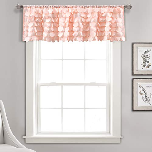 Lush Décor 16T004609 - Tenda da cucina con mantovana testurizzata, 35,6 x 177,8 cm, colore: Blush Gigi Valance