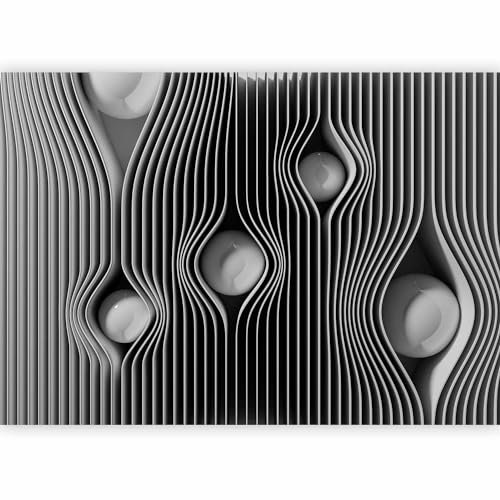 murando - Papier peint panoramique 250x175 cm - Revêtement mural décoration pour chambre salon cuisine - Design unique et moderne - Gris noir - Abstraction de rayures géométriques n-A-1165-a-a