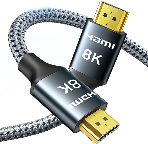 ARISKEEN 8K HDMI 2.1 Kabel 7.5M, 48Gbps High Speed Nylon Geflochtenes HDMI Kabel, Unterstützt 8K@60HZ, 4K@120Hz, Kompatibel mit PS5/4 TV Monitor Blu-ray Soundbar DVD Laptop