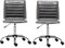 BTEXPERT 5029G-2 Designerstuhl, drehbar, mittlere Rückenlehne, armlos, gerippt, Kunstleder, weiche Polsterung, Grau, 2 Stück