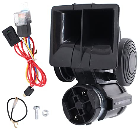 Doo Engy Nebelhorn Druckluft Hupe Horn 12V Kompressor Fanfare 150dB Lufthorn Drucklufthorn Signalhorn 2 Klang für alle 12V Fahrzeuge LKW Züge Boote Autos PKW Motorrad universal