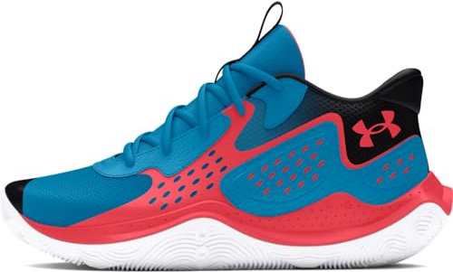 Under Armour Chaussures de basket-ball Jet '23 unisexes pour adulte, (401) Capri/Noir/Rouge Solstice, 10.5 Women/9 Men