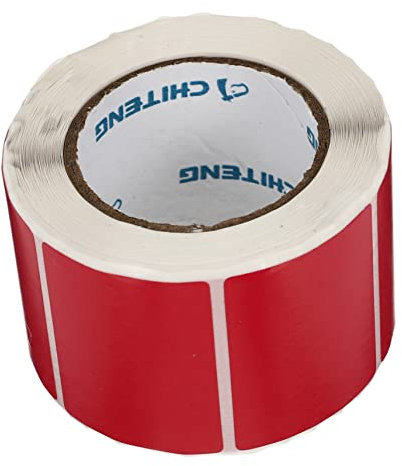 NUOBESTY Einzelne Etikettenreihe Farbaufkleber Aufkleber Etiketten Druckeretikett Adresse Versand Büroaufkleber Verbindungsklemmen Wärmeempfindliches Barcode-Papier Rotes Thermoetikett