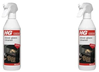 HG Stove Glass Cleaner, Dissolves Soot, Grease & Tar, Maintains Oven Doors, Glass Fireplaces & Hearths, Removes Residue Effectively – 500ml Spray (431050106) (Pack of 2)