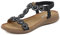 Meik Mangni Donna Sandali Piatti Estive Bohemia Pantofole Infradito da Spiaggia Ciabatte Antiscivolo Punta Aperta B Nero 40 EU
