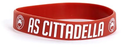 A.S. CITTADELLA 1973, Braccialetto Gomma Gadget Ufficiale Cittadella Calcio, Bracciale Uomo e Unisex in Silicone, Adatto Come Braccialetto Bambino Calcio, Rosso con Nuovo Logo e Dettagli Bianchi
