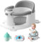 Badewannensitz für Baby ab 6 Monate - Rutschfester Sitz mit 4 Starken Saugnäpfen, Ergonomischer Badesitz für Dusche oder Badewanne (Grau)