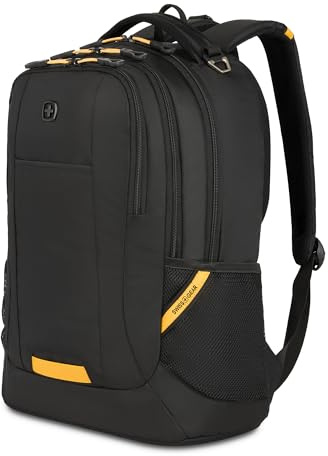 SwissGear Cecil 5505 Laptop Backpack, Black/Gold, 18-inch, Cecil 5505 Laptop Backpack