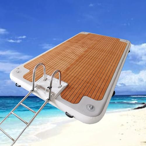 MNBVH Aufblasbare Schwimmplattform Für Wassersport, Aufblasbare Dock-schwimmplattform, Abwurfpunkt, Luftponton, Schwimmbad-arbeitsfloß, Mit Stahlleiter(Size:3 * 1m/10 * 3.2ft)