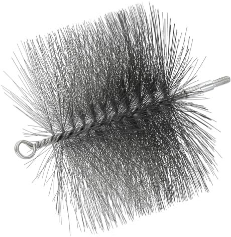 PATIKIL 6 Wire Chimney Cleaning Brush, Steel Round Chimney Sweep Brush with M6 Fitting for Cleaning Fireplace Burning Stove Tent Dryer Pipes, Silver