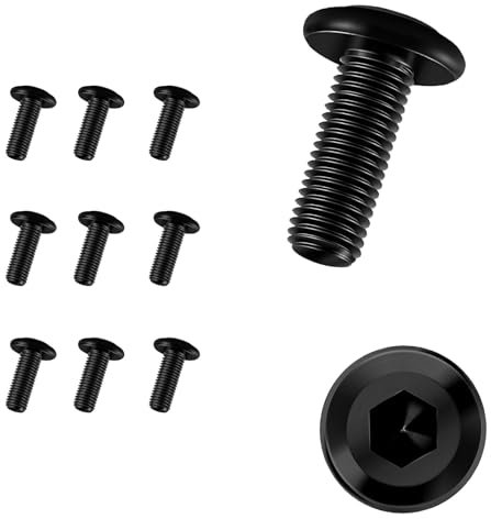 10 Pezzi Viti M6 x 20,Viti m6,Bulloni,Vite,Acciaio Inossidabile A2 V2A,Esagono Incassato,Completamente Filettato,Nero(M6 x 20)