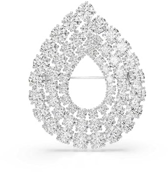 Swarovski Matrix Brosche Rundschliff weiß rhodiniert Einheitsgröße Kristall One Size, Kristall, One Size, Kristall, One Size, Kristall