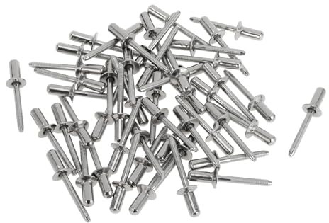 A ABSOPRO Countersunk Head Closed Sealing Rivets 6.4mm Grip Diameter 16mm Grip Length 13mm Flange Diameter Stainless Steel Silver Tone 50 Pcs
