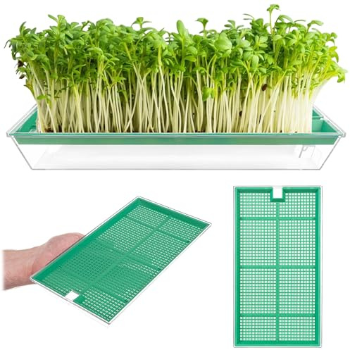 KADAX Keimschale, 1 Stück, Anzuchtschale für Sprossen, Kressesieb aus Kunststoff, Kresseschale, Sprossenschale, Keimschalen, Kresse Anzuchtschalen (Groß)