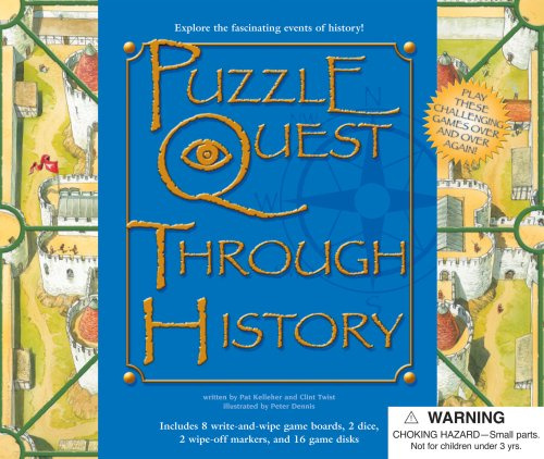 Puzzle Quest Through History [With 2 Dice and 2 Wipe-Off Markers & 16 Game Disks and 8 Write/Wipe Game Boards]