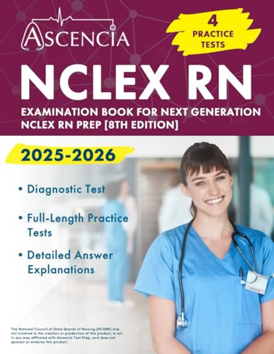 NCLEX RN Examination Book 2025-2026: 4 Practice Tests for Next Generation NCLEX RN Prep: [8th Edition]