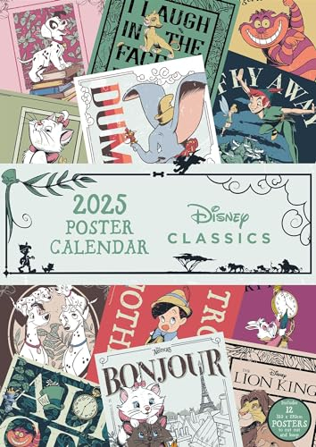 Pyramid – Disney Classics 2025 Posterkalender, 29,7x42cm, Kalender mit beliebten Disney-Motiven, je Monat ein Poster, nachhaltig nur mit Papierumschlag