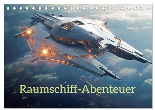 Raumschiff-Abenteuer (Tischkalender 2026 DIN A5 quer), CALVENDO Monatskalender: Reise durch das Weltall (CALVENDO Orte)