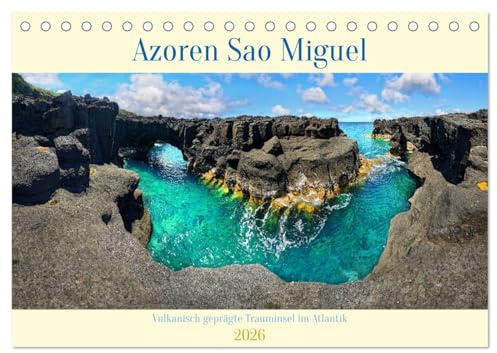 Sao Miguel Azoren - Vulkanisch geprägte Trauminsel im Atlantik (Tischkalender 2026 DIN A5 quer), CALVENDO Monatskalender: Sao Miguel die Azoreninsel ... einer vielfältige Vegetation (CALVENDO Orte)