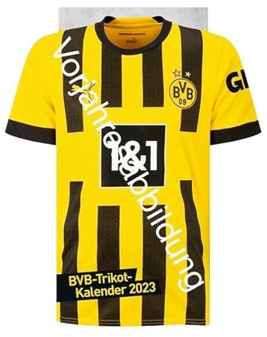 Borussia Dortmund Trikotkalender 2024. Kalender im originalen Trikot-Design, perfekt für Fans des BVB. Die tollsten Spielerfotos in einem dekorativen Wandkalender.
