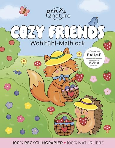 Cozy Friends: Wohlfühl-Malblock Cozy Coloring | Ausmalen und entspannen: Niedliches Malbuch zum Entschleunigen mit liebevollen Illustrationen (Cozy Ausmalbücher)