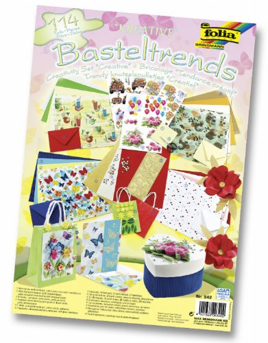 folia 942 - Basteltrends Kreativ, 114 Teile - Kreativset für Kinder und Erwachsene mit verschiedenen Trendmaterialien