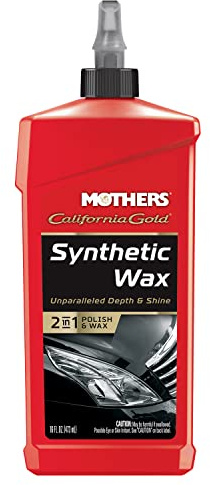 Mothers California Gold Synthetic Wax, 16 oz. — Long-Lasting Protection with Micro-Encapsulated Polymers, Polishes, Enhances Depth, Gloss & Shine, Easy-to-apply 2 in 1 Polish & Wax Formula (05716)