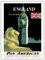 Aaron Amspoker 1950er Jahre Poster, Motiv: England und All of Europe Pan-American World Airways - Big Ben und Britische Flagge, Vintage-Stil, 22,9 x 30,5 cm