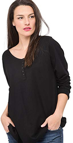 Ulla Popken Damen Basic Shirt Hosen, Schwarz, 50-52 EU