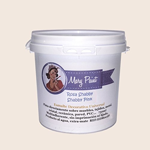 Mary Paint | Pintura para muebles efecto Chalk Paint, Rosa Shabby - 750ml