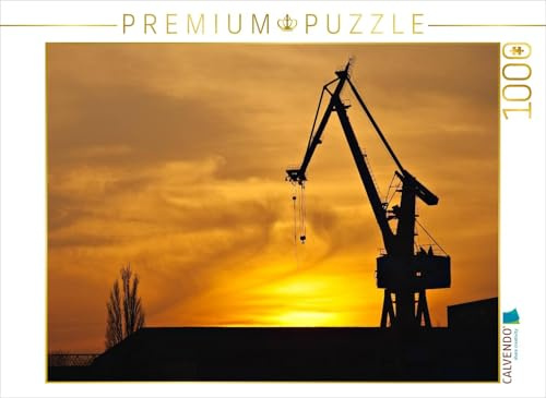 CALVENDO Puzzle Kran im Abendlicht | 1000 Teile Lege-Größe 64 x 48 cm Foto-Puzzle für glückliche Stunden
