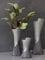 GILDE Moderne Vase Keramikvase Tischvase Dekovase Vase grau silber mit Relifierung, 8x10x19 cm