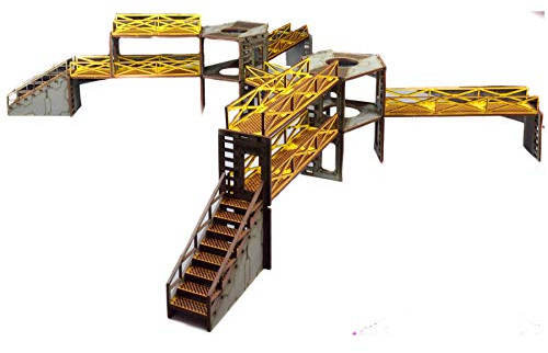 War World Gaming Industry of War Große Schlachtfeld Kit 1 Vorbemalt - 28mm Sci-Fi Industriell Tabletop Wargame Gelände Modellbau Diorama Schlachtfeld Wargaming