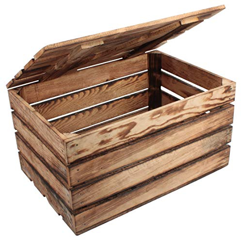 Unbranded Massive geflammte Apfelkisten Obstkisten Weinkisten Holzkisten DEKO Vintage S1-S18 (O) (S3-O)