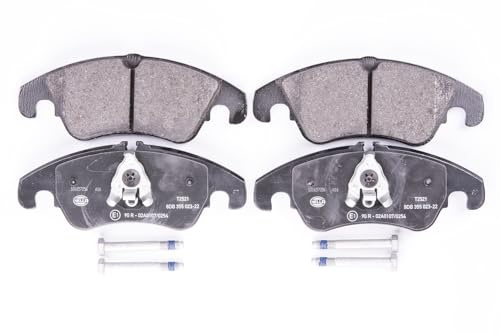 HELLA 8DB 355 023-221 Brake pad set - incl. wear warning contact - T2521 - for e.g. AUDI