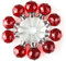 sourcingmap Schrankknöpfe Diamant-Form Kristall Glas Schublade Schrank Ziehgriff Knopf golden Kugel Kristall Rot 10 Stück