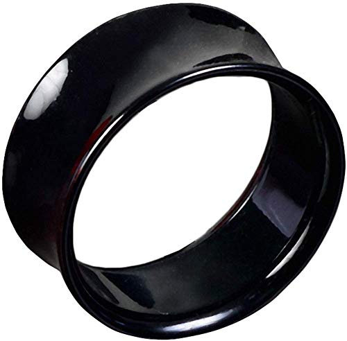 viva-adorno® 1 Stück Double Flared Flesh Tunnel Plug Tube Tunnel ohne Gewinde Kunststoff Acryl Größe 3-22mm UFT, Tunnel schwarz 3mm