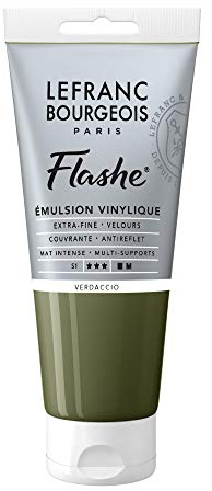 Lefranc Bourgeois Flashe, Extra-Fine Acrylic Vinyl Emulsion, Artists Quality, Verdaccio, 80ml Tube