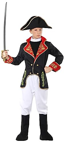 Widmann - Kinderkostüm Napoleon, Jacke, Hose, Stiefelüberzieher, Hut, Franzose, Motto-Party, Karneval