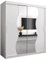KRYSPOL Schwebetürenschrank Madryt 180 cm mit Spiegel Kleiderschrank mit Kleiderstange und Einlegeboden Schlafzimmer- Wohnzimmerschrank Schiebetüren Modern Design (Weiß)