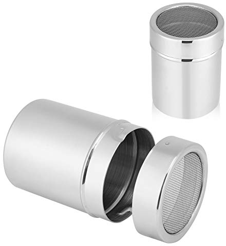 Kakaostreuer Gewürzstreuer Edelstahl Schokoladen Schokopulver Streuer Shaker Kakaomehl Kaffee Sieb Cappucino Kunst Schablonen Formen für das Küchen Backen Kochen (1 x Coffee Shaker)