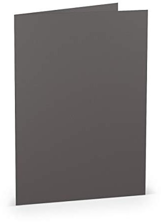 PAPERADO 25 Faltkarten DIN A5 - Schiefer gerippt Dunkel-Grau - 220 g/m² - 14,8 x 21 cm - Blanko Doppelkarten Klappkarten Einladungskarten