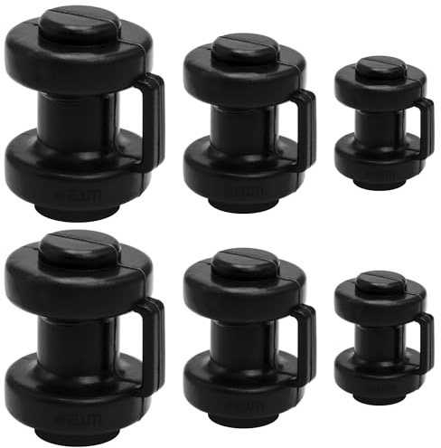 AWM Trampolin Endkappen Schutzkappen 25 mm - Innenliegend - Sicherheitsnetz Kappen Abschlusskappen *INNEN (6 Stück, Schwarz)