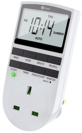 iN Digital Electric Timer Plug Socket - 12/24hr Smart Socket Timer UK Plug – Latest Anti-Theft Function - Easy Set-up - 16 Interval Settings - On-Off Programs - Energy Saving