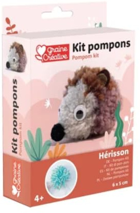 Kit Pompon - Hérisson - 6 x 5 cm
