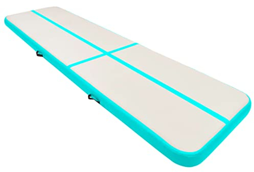 vidaXL Gymnastikmatte Aufblasbar mit Pumpe Turnmatte Tumbling Matte Training Fitnessmatte Yogamatte Trainingsmatte 300x100x20cm PVC Grün